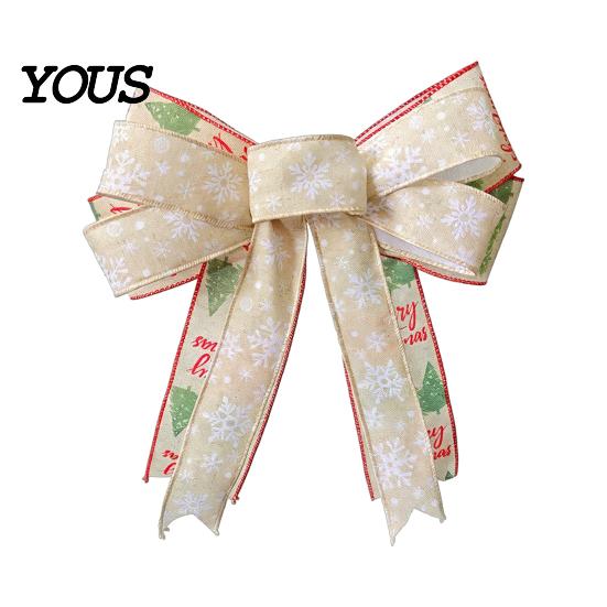 Reusable Holiday Party Supplies Christmas Bows for Wreath, Merry Craft Bow Ornaments, Winter Tree Door Window Ornaments Decoration Tree, Front