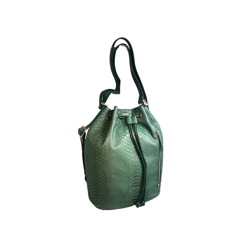 

[GUODI] python genuine leather kinchaku type backpack & shoulder bag 2WAY ladies TK-20DB117 snakeskin snakeskin snakeskin bag BAG (Cyprus Green)