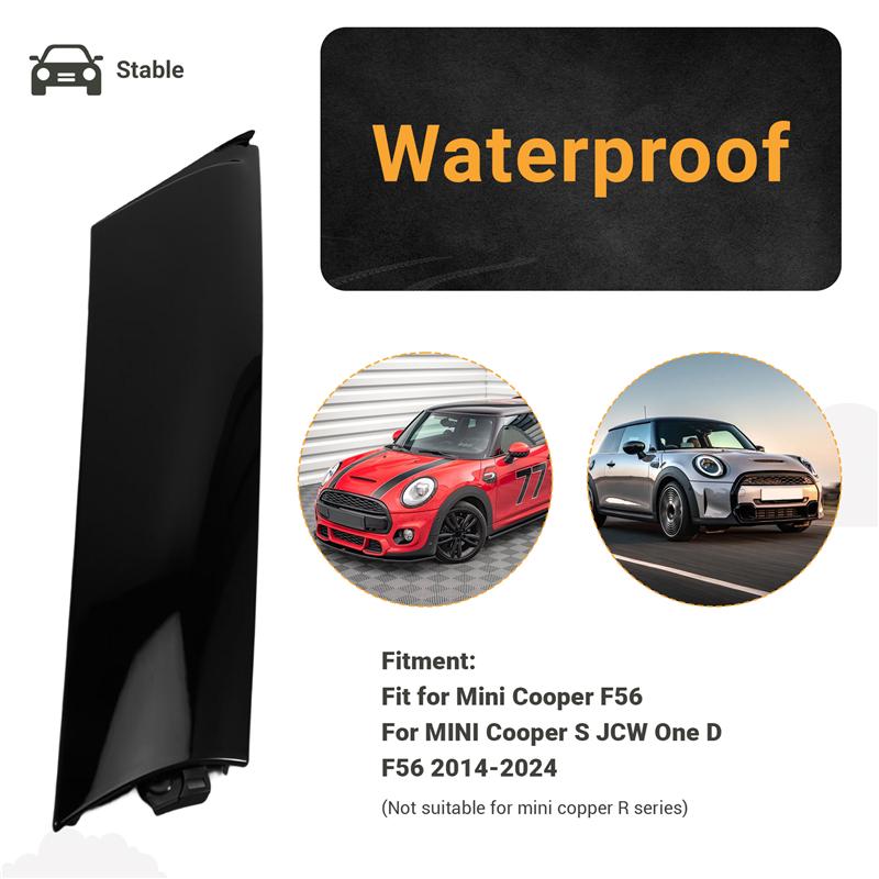ABLZ-Exterior Window A Pillar Panel Molding 1Pcs Fit For MINI Cooper S JCW F56 14-24 Windshield A Post Cover Trim