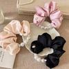 Elegant Pearls Large Intestine Scrunchie Hair Band For Women Girls Sweet Hair Ornament Ponytail Holder Hair Tie Hair Accessories