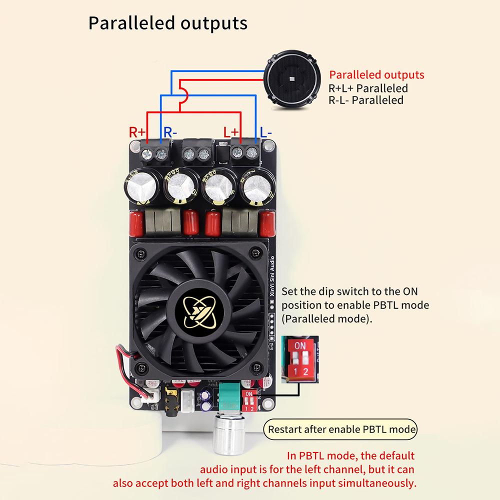 TPA3255 Pure Post Stage Digital Amplifier Board XY-AP3002 600W High Power HD Sound Quality MCU Anti POP Sound for Audio Systems