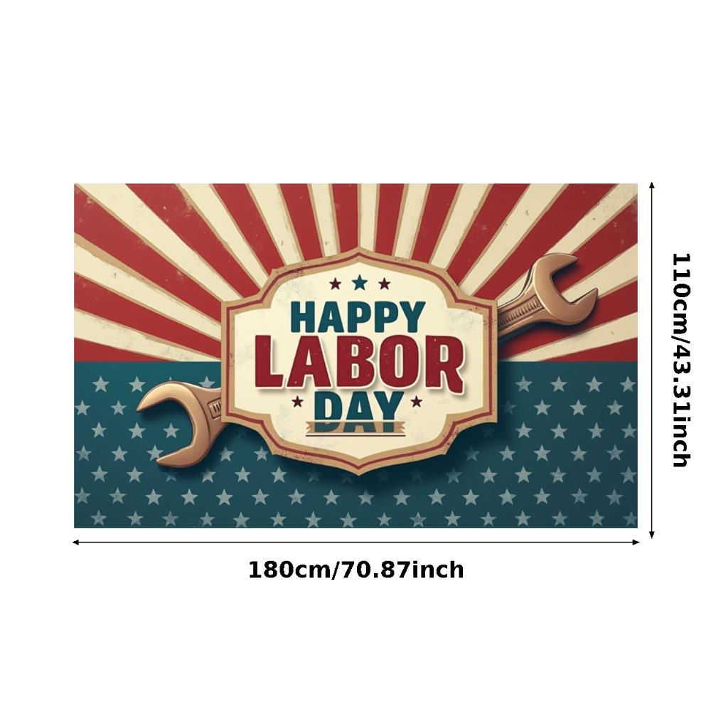 Holiday Background Retro Style Patriotic Banner Red Blue White Color Scheme Event Banner for Indoor Decoration Event Decoration