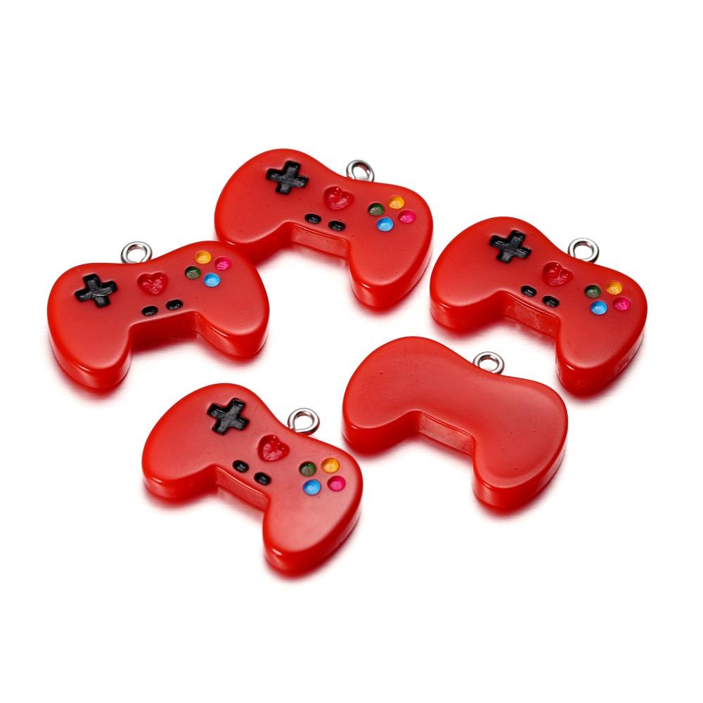 10Pcs/Lot Colorful Gamepad Resin Charms Cute Pendants for DIY Keychain Earings Necklace Pendant  Jewlery Making Accessories