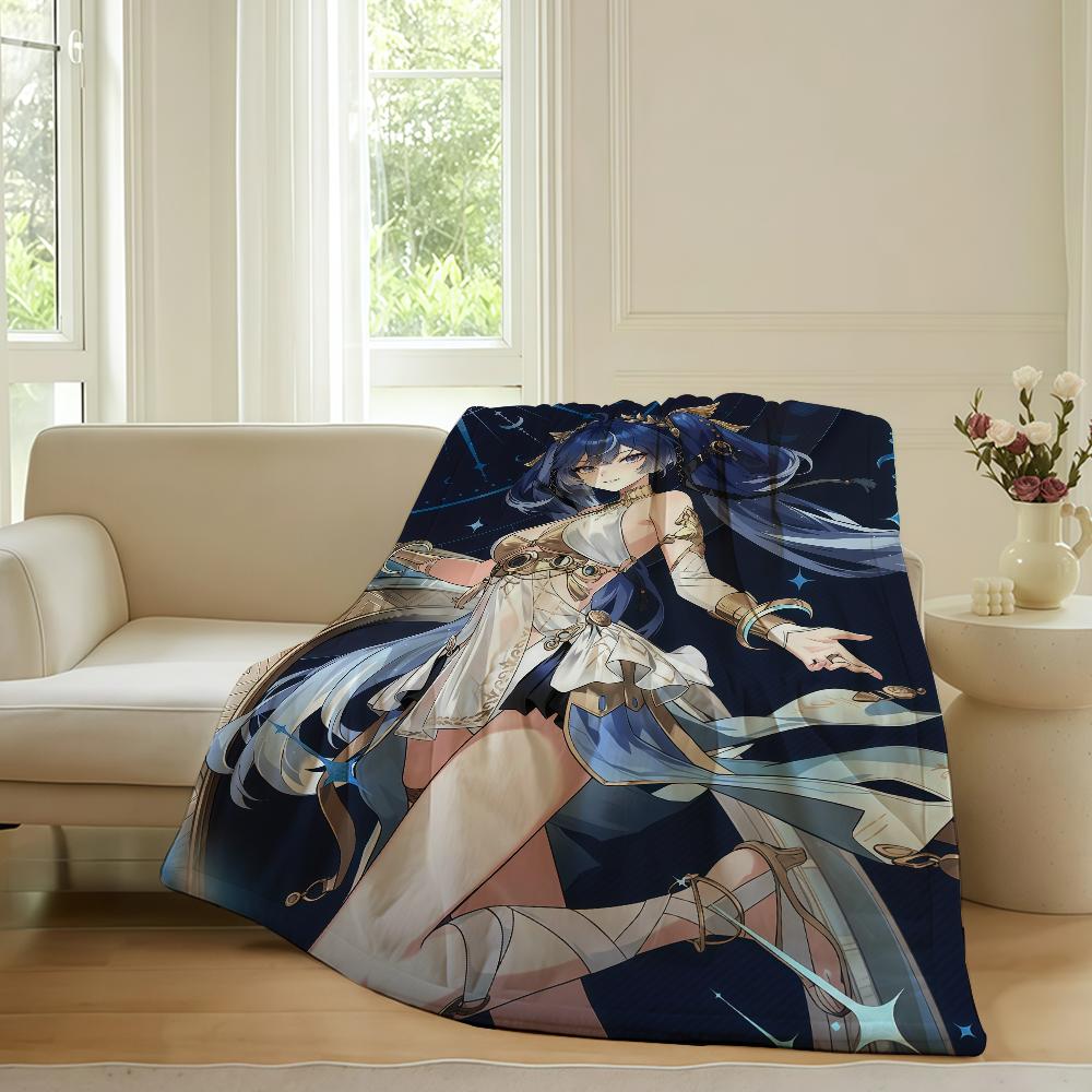 Game Iuno Wuthering Waves Blanket For Sofa Office Bed Plane Travel Sleep Read Relax Camping Soft And Warm