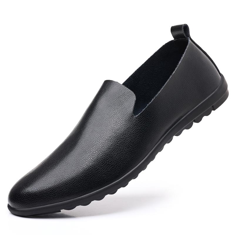 

Лоферы мужские нескользящие кожаные туфли без застежек черного цвета удобные туфли для вождения кроссовки мужские туфли легкие повседневные туфли на плоской подошве из искусственной кожи 40 чёрный