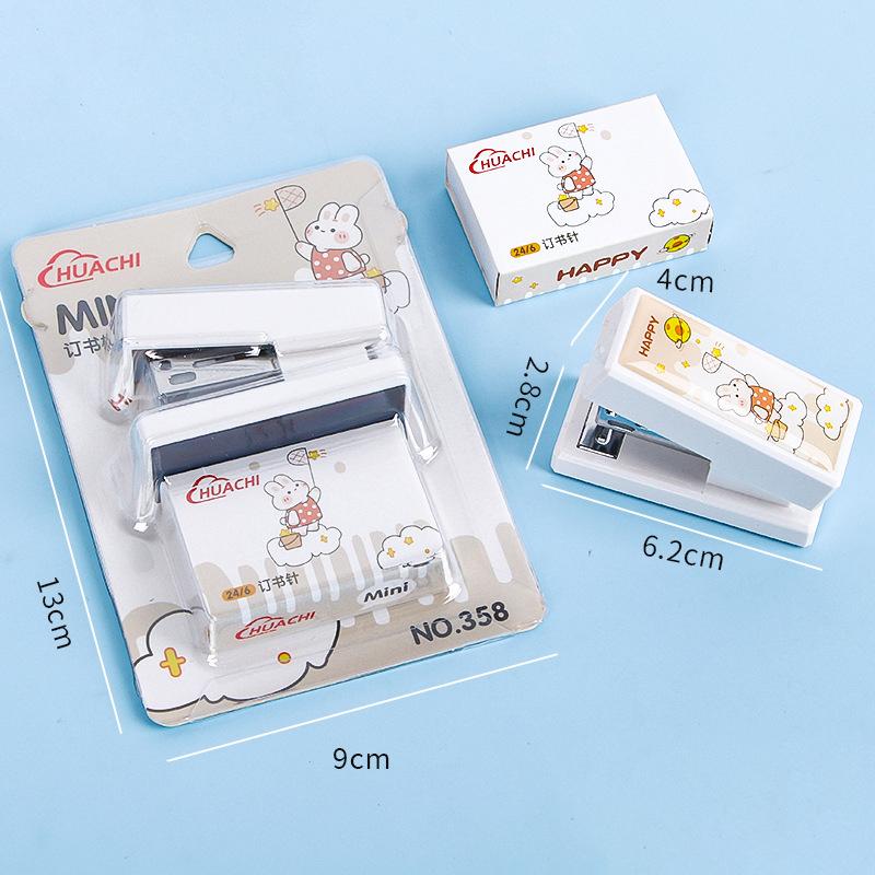 Cartoon Stapler Mini Small Set Cute Student Stationery Multi-Functional Binding Machine Nail Test Paper Stapler