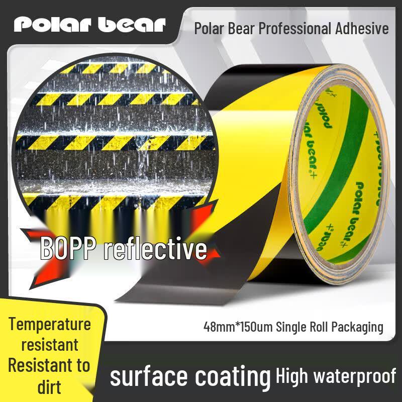 Polar Bear Yellow  Black PVC Warning Tape