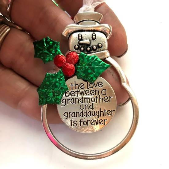 Christmas Tree Alloy Hanging Decoration Girl Love Heart Snowman Reindeer Shape Hanging Ornament Friends Family Neighbors Holiday Gift
