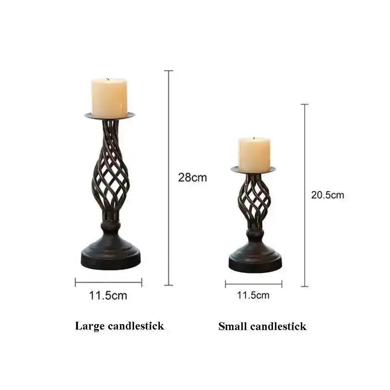 Atmosphere Restaurant Cafe Candlelight Candlestick Wedding Candlelight Dinner Prop Table Decoration Retro Candlestick Decoration