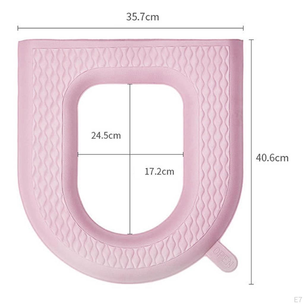 Bathroom Toilet Seat Cover Self Sticky Comfort All Seasons Durable Soft Wipeable Washable for Hotel