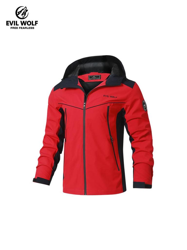 Vielseitige Herren Winddichte Kapuzenjacke für Frühling/Herbst, Outdoor Bergsteigen & Sport