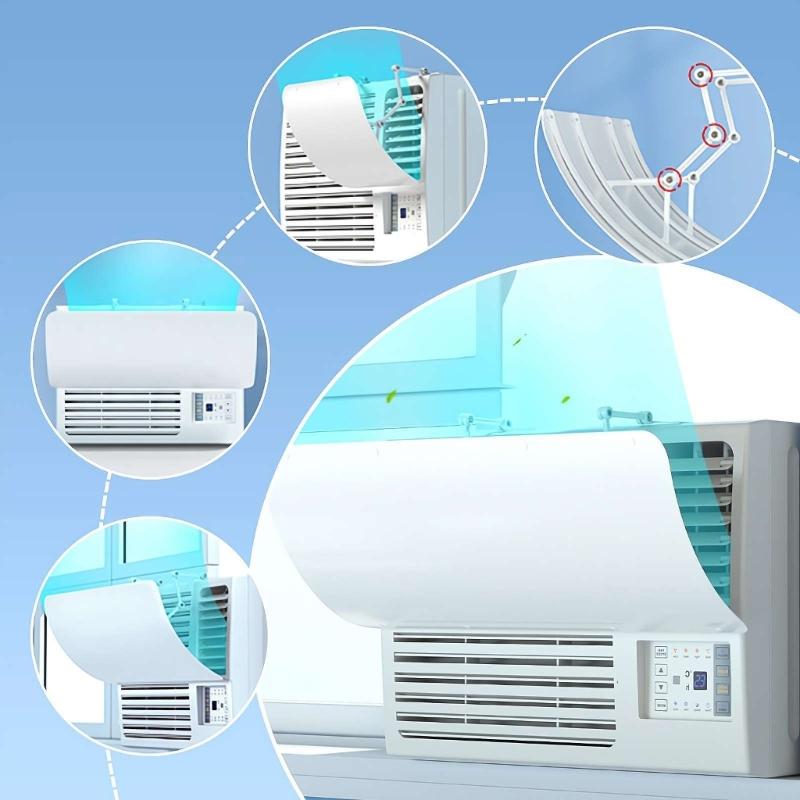 Standard Window Unit Air Guide Plastic Wind Redirector Tool Free Mounting Safe Vent Cover Upgrades For Home Office Use