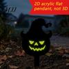 Halloween Party Festive Stakes Pumpkin Yard Sign with Stake, Glow in The Dark Cool Theme Props Spooky Silhouette Garden Stake for Outside Patio