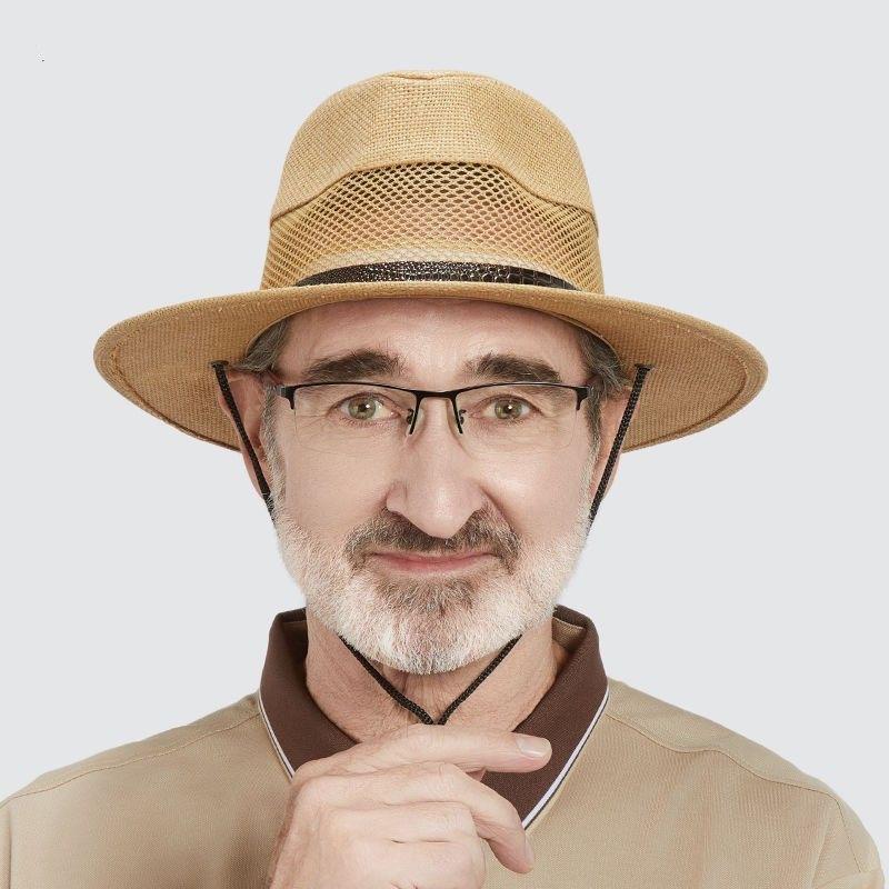 Hat Men's Dad Straw Hat Sun Hat Top Hat Summer Breathable Big Eaves Old Man Sun Hat Bowl Hat