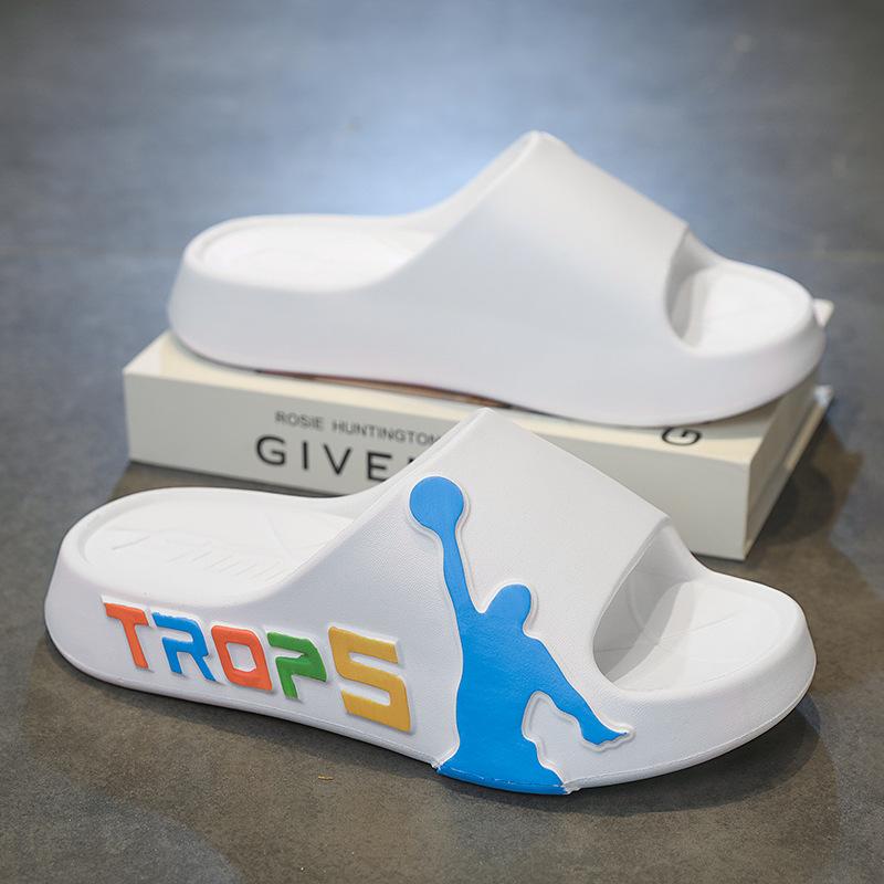 

Мужские летние тапочки для баскетбола, спорта, общежития, дома, на одной подошве, нескользящие, для ванной, из ЭВА, износостойкие, крутые тапочки 44/45