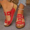 Große einfarbige Hausschuhe für Damen, Neue Fischemund-Schuhe mit dicker Sohle, Modische Schnalle, Einteilige coole Hausschuhe