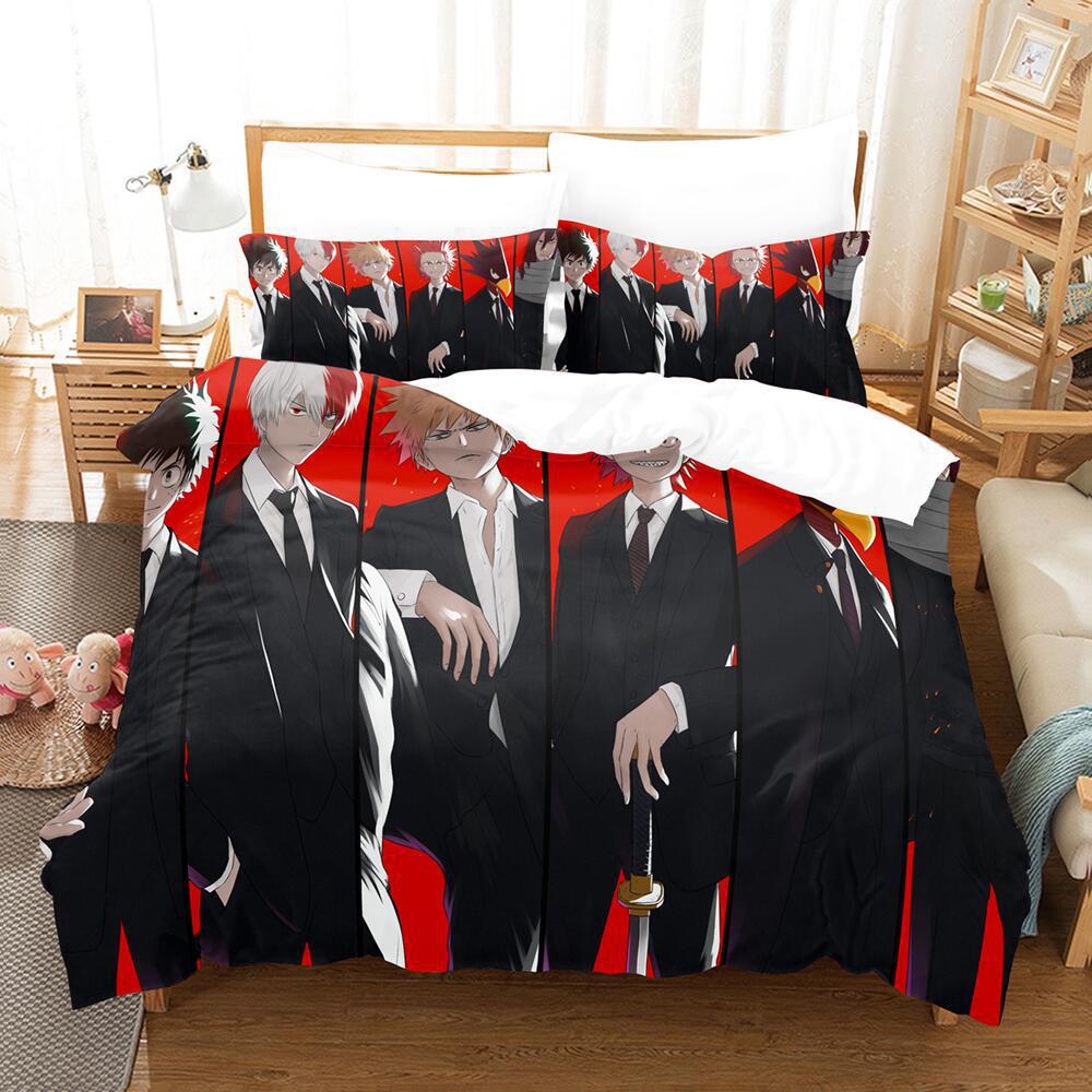 My 3D Cartoon Animation Bedding Microfiber Polyester Cotton 90G Duvet Set Three-Piece Set