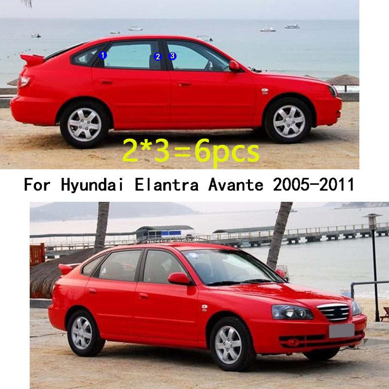 Car TPU/Glossy Mirror Pillar Post Cover For Hyundai Elantra Avante 2005 2006 2007 2008 2009 2010 2011 Door Trim Window Sticker