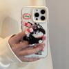 Magnetic Cartoon 16promax Transparent IPhone 15 Mobile Phone Case Suitable for 13 Hammer Cat Rotating Bracket 14 Soft