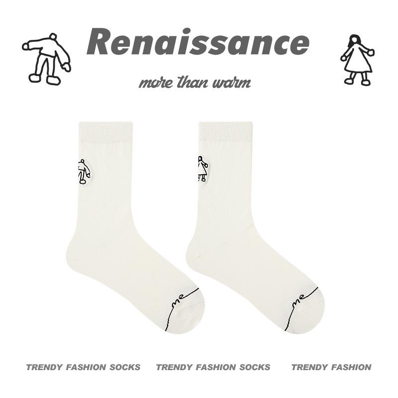 Șosete Desen Animat Creative Renaștere: Vară pentru femei, Bumbac sport pentru bărbați, Amuzanți până la jumătatea gambei, Primăvară și Toamnă, Unisex.