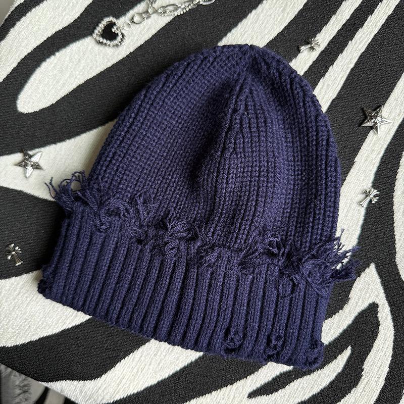 Unisex Streetwear Hats Knit Winter Beanie Hats Hip Hop Street Style Checked Beanie Hats