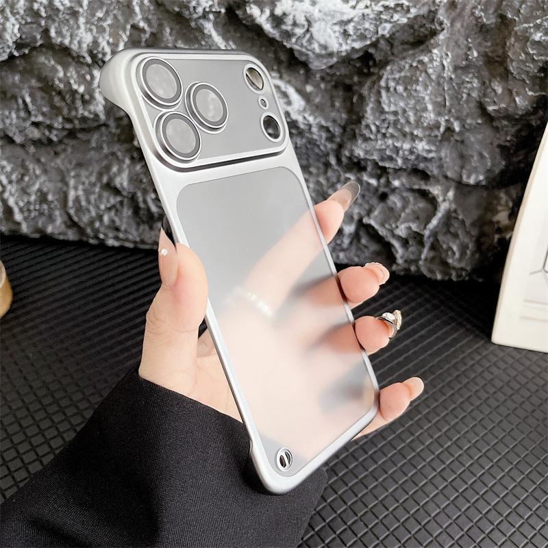 

Frameless Plating PC Matte Phone Case For iPhone Air 17 16 15 14 13 Pro Max Lens Protector Ultra Slim Translucent Back Cover iPhone 13