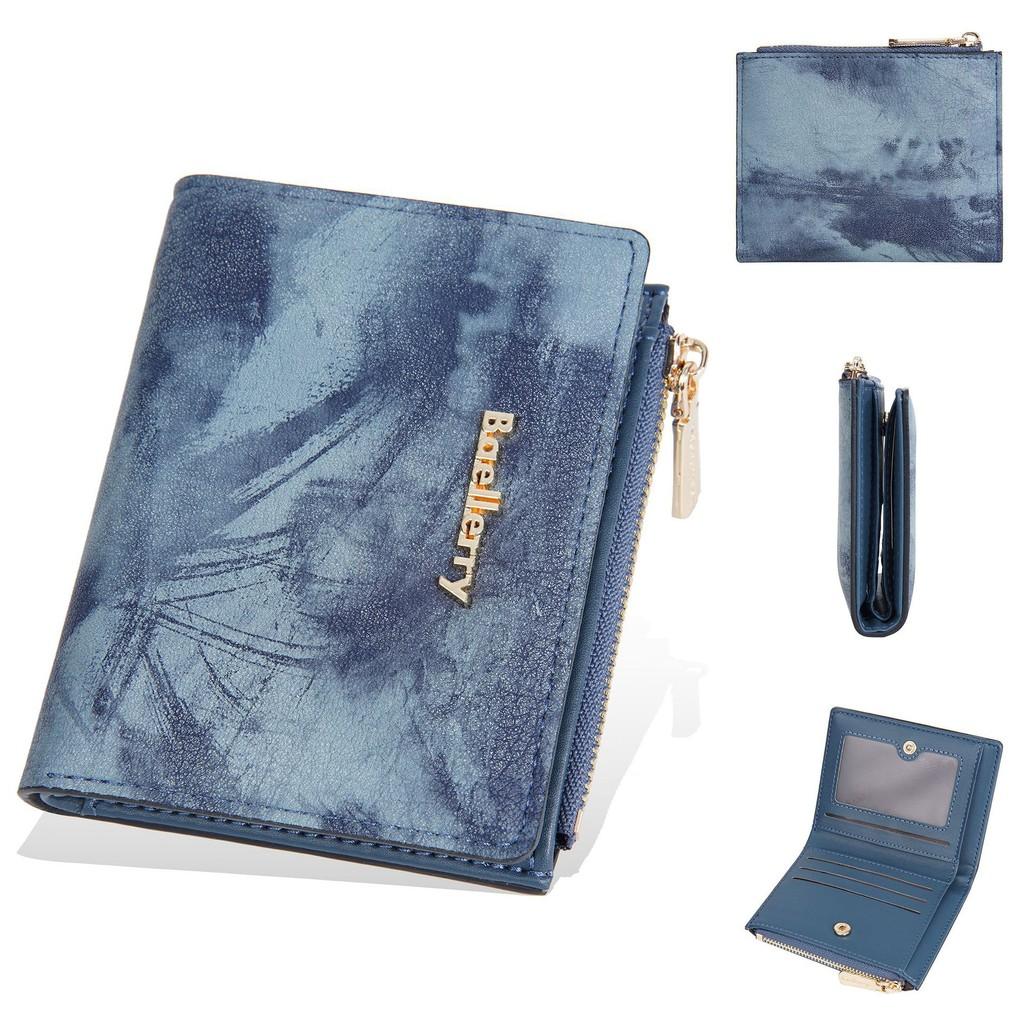 Fashion Short Wallet With Ink Wash Style And Antitheft Protection For Women