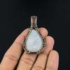Moonstone 999 Copper Wire Wrapped Pendant, Handmade Gemstone Pendant, Gift For Mom Antique Jewelry