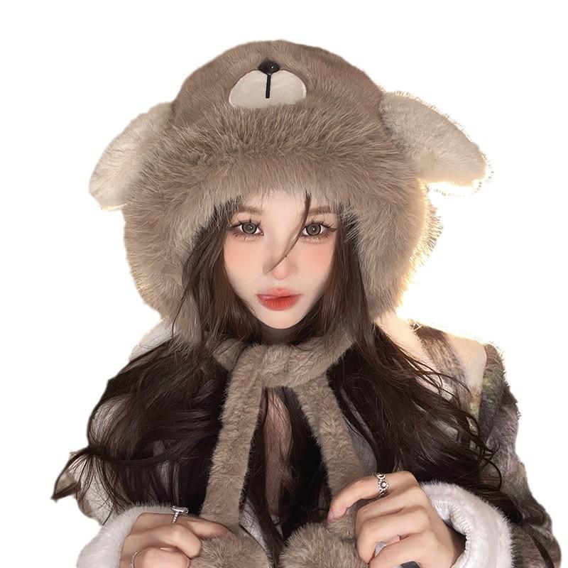 A Plush Ear Protecting Hat for Puppies A Winter Cycling Hat for Women To Keep Warm A Lei Feng Hat  and A Student Hooded Hat Trend
