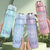 1PC Multi Color Retro Band Collage Print 750ml Colorful Plastic Sports Water Bottle Leakproof Pop Up Lid with Straw for Outdoor Work Home Use