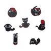 Cute Liquid Cat Brooch, Cartoon Cute Little Black Cat Alloy 7-Piece Set, Drip Badge.