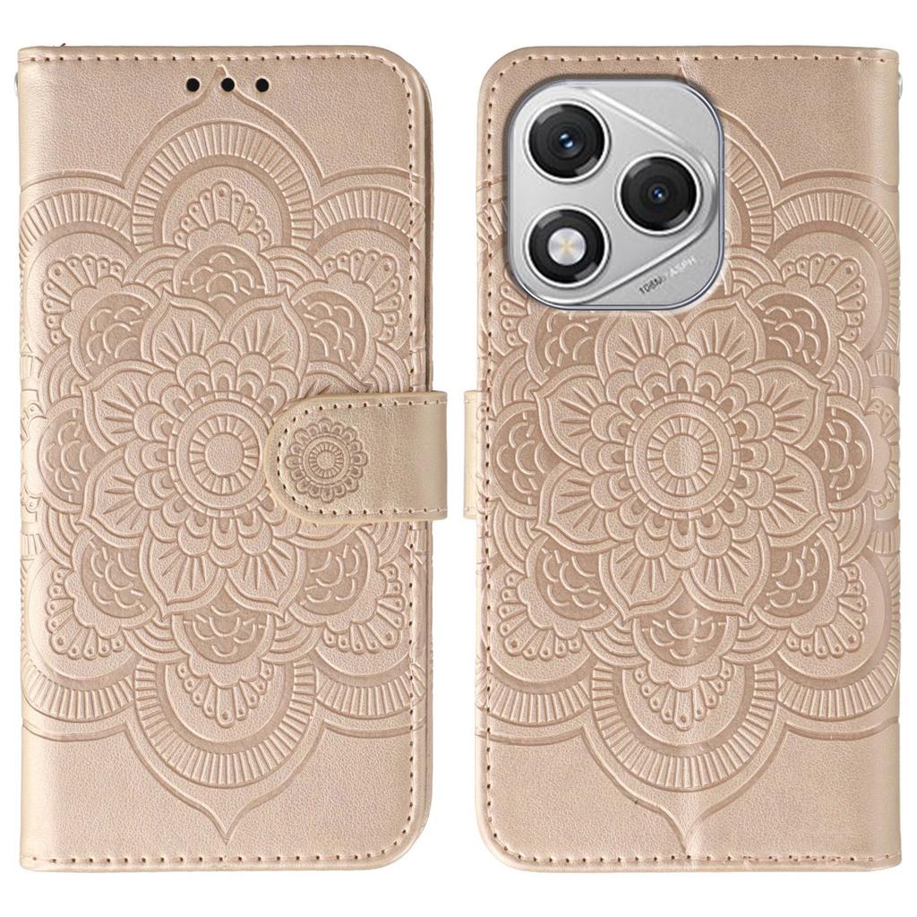 For Honor 400 Lite Case PU Leather Mandala Imprinted Design Wallet Phone Cover