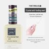 Rainie Nail Gel Builder: Strengthening Base & Tempered Top Coat with Matte Glass Sealer & Nail Tip Adhesive.