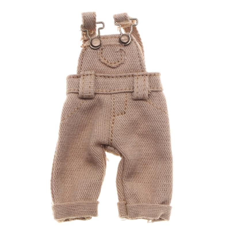 Miniature Overalls Doll Toy Clothing Washable Fabric Suspenders Pants for Toy Doll Display Decoration Doll Accessories