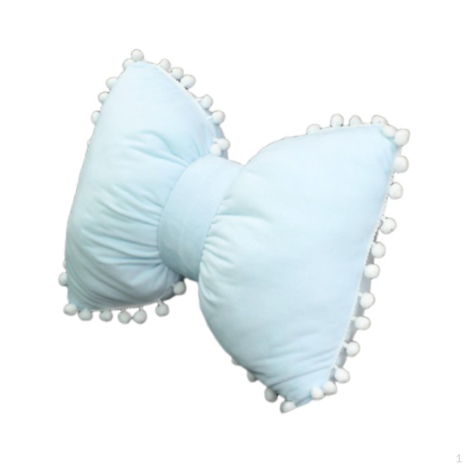 Подушка-бантик для подголовника автомобиля симпатичная плюшевая подушка для шеи из полипропилена и хлопка для офисного кресла синий 1429₽