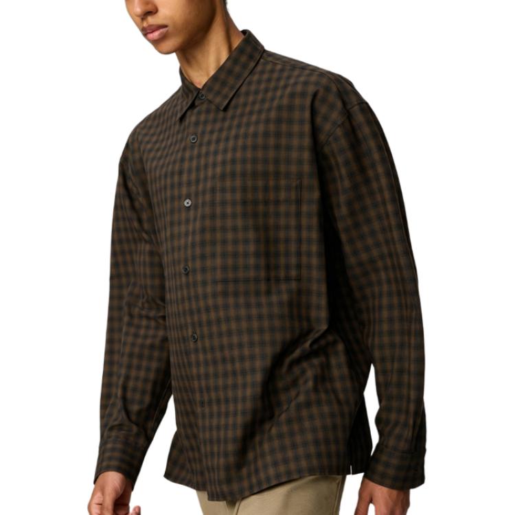 UNIQLO Fashionable Retro Commuter Loose Comfortable Casual Plaid Long Sleeve Shirt Unisex shirts 488793-36
