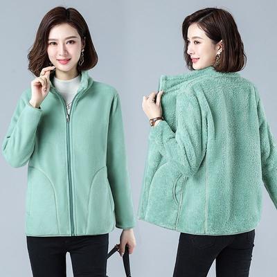 Casaco feminino de lã para atividades ao ar livre, moda versátil, inverno, lazer, esportes, espessamento, dupla face, quente, jaqueta feminina