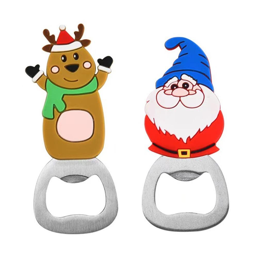 Santa Elk Snowman Christmas Beer Opener Stainless Steel Beer Starter Corkscrew Bottle Opener  Gift
