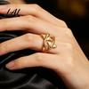 Daily Wear Ring Adjustable Open for Men Women Golden Silver Plated Statement Ring Delicate Jewelry Dating Non Tarnish Alloy Finger Gift Him Her