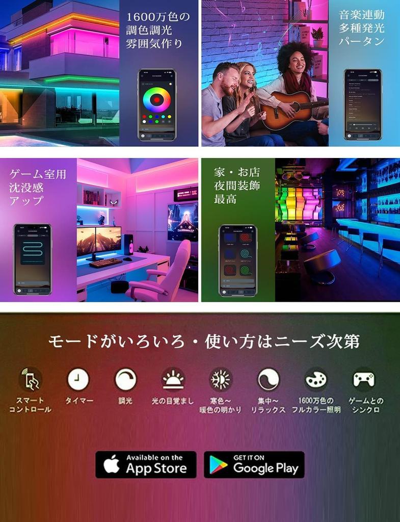 IYGLKD 15M LED Strip 5V App 16 Million for Indoor and Christmas Light, Music-Synced, USB, Controlled, Colors, Dimmable, Color-Adjustable, Full-Color