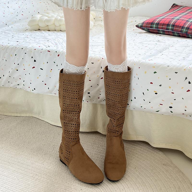 

Brown inner height increase hollow high boots children s summer new thin western cowboy long knight boots 39 коричневый