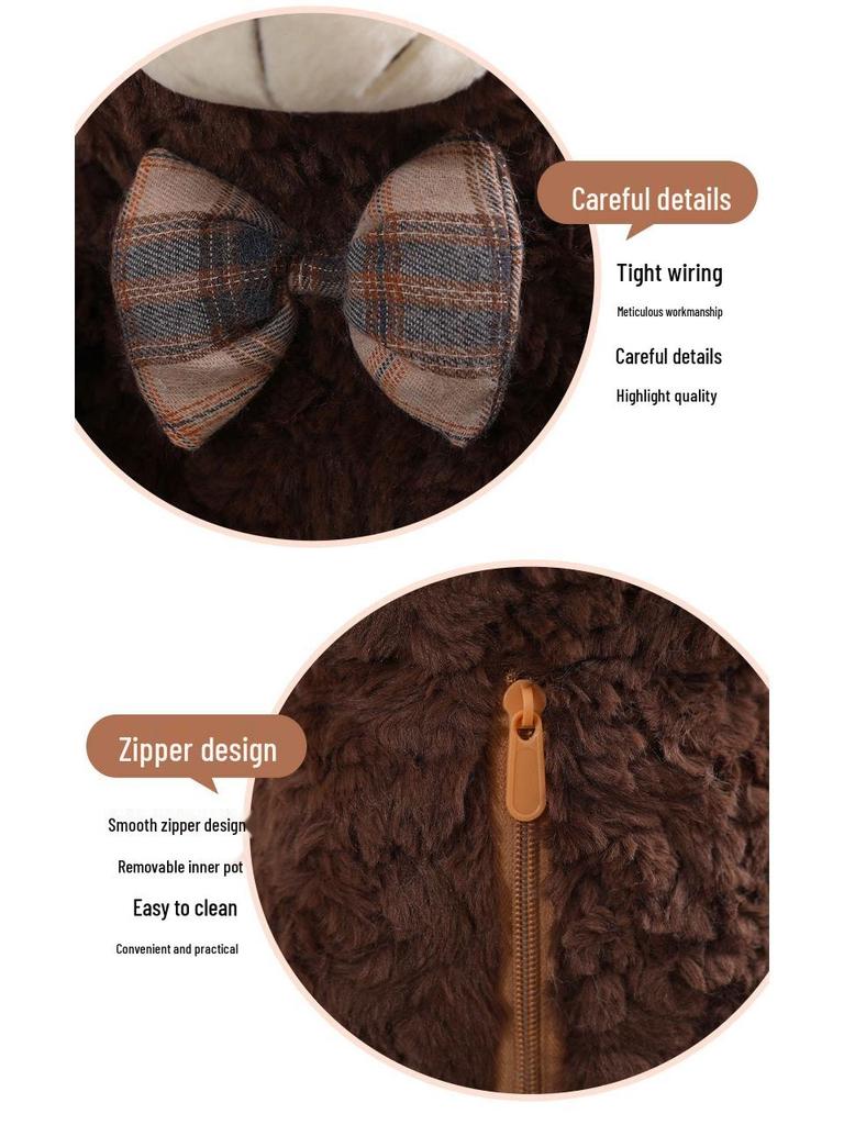 Cute Plush Teddy Bear with Bow – Perfect Companion Doll Gift for Girls