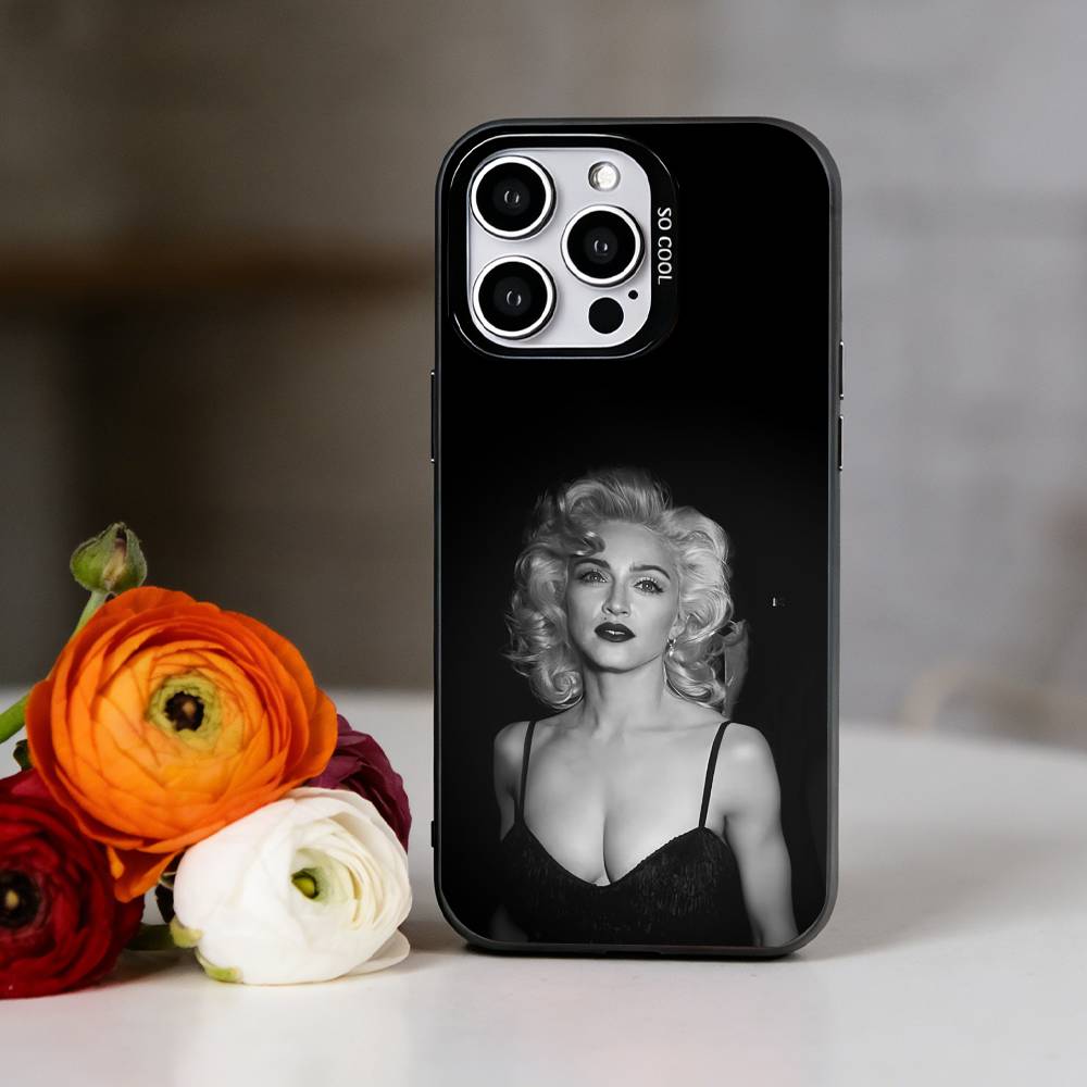Singer M-Madonna Phone Case For iPhone 17,16,15,14,13,12,11 Plus,Pro Max,XS,Colored Silver Plated Inside Cover iPhone13