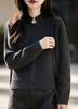 Women's Pure Wool Seven-Stitch Knit Stand Collar Coat Cardigan