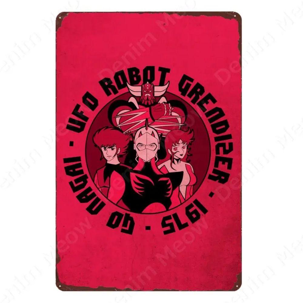 

Classic Anime Robots Retro Metal Tin Sign Wall Decor Gift for Mecha Fans