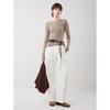 ELLE Women's French Minimalist Round Neck Knit Sweater