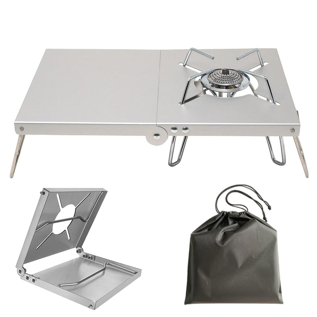 USK STORE SOTO ST-340 ST-310 Heat-Shielding Table, Foldable, Lightweight, Compact, with Storage Bag (Silver)
