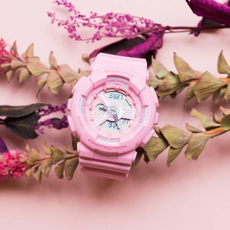 Casio BABY-G Series Fashionable Girls' Generation Quartz Movement Resin Strap Japanese and Korean Watch Women's Watch Pink Dial BA-110-4A1D