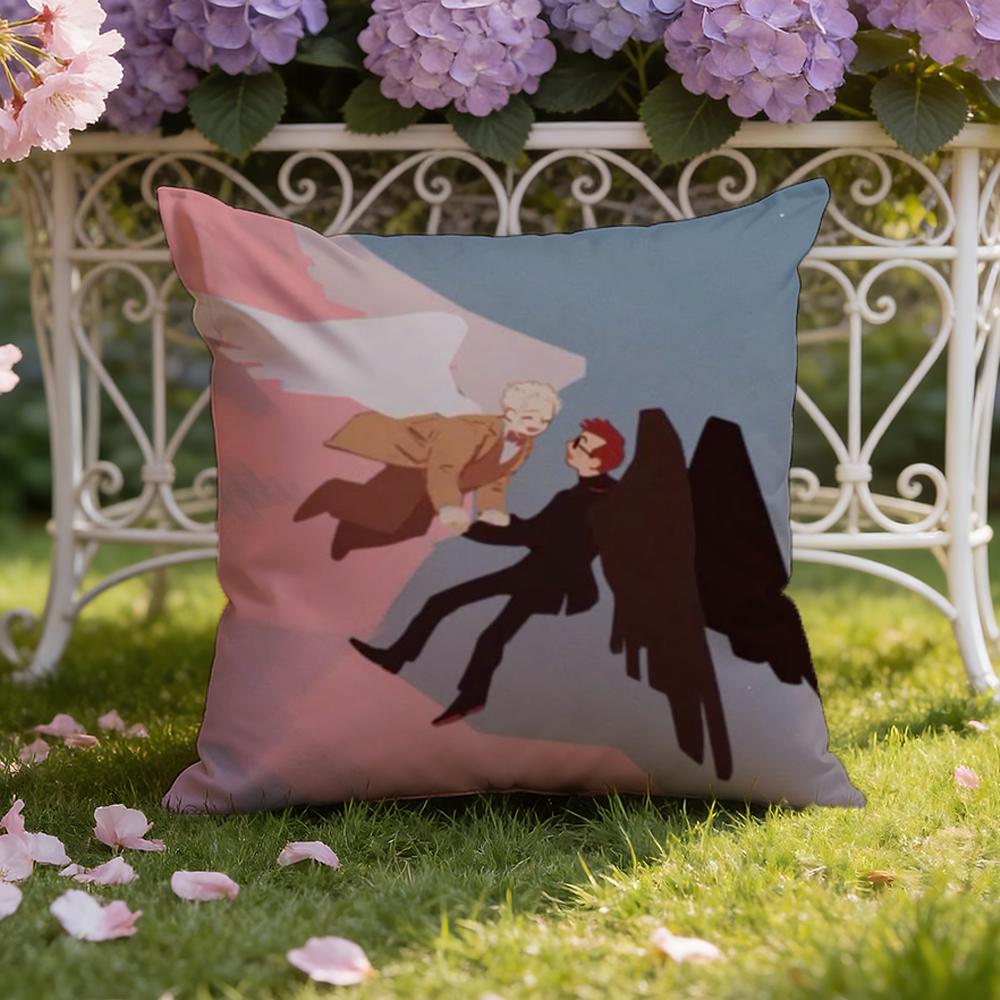 Tv G-Good O-Omens Cushion Cover Home & Car Dual-Scene Pillow Cover: Reversible for Premium Comfort