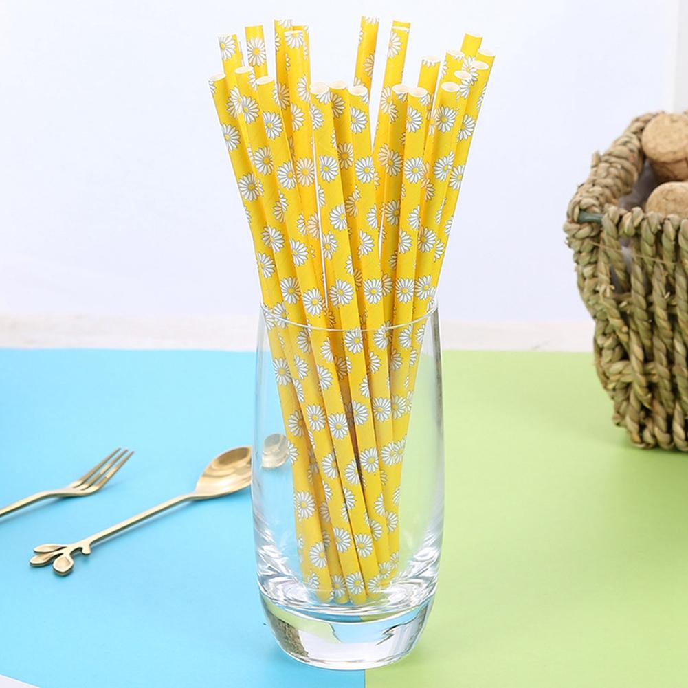 25Pcs/Set Drink Paper Straws Wedding Birthday Party Drinking Straw